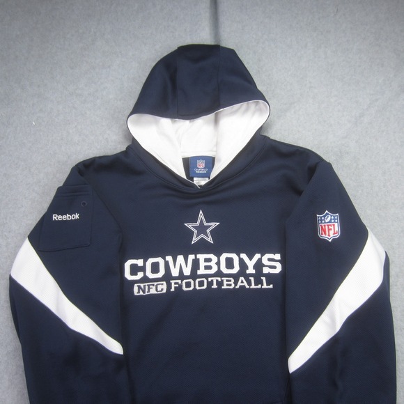 Dallas Cowboys Hoodie Boys Youth Large 14/16 Blue On Field Reebok NFC NFL‎ - Picture 2 of 15